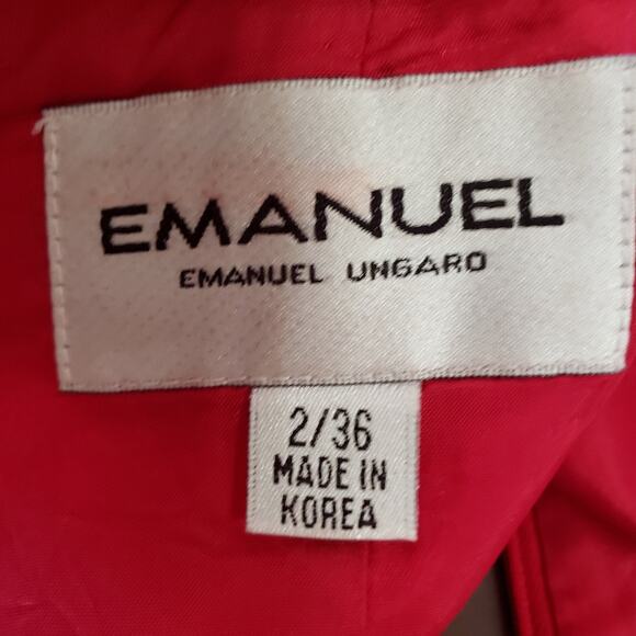 Vintage Emanuel Fuchsia Pink Textured Lined Pencil Skirt Size 2 - Picture 9 of 11